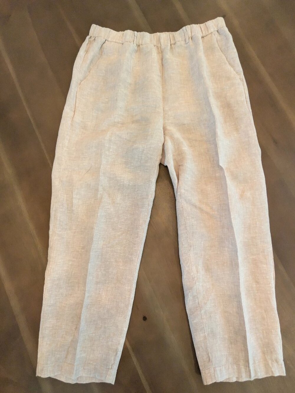 Quince 100% Linen Pants | Light Beige | Relaxed Fit | Size L